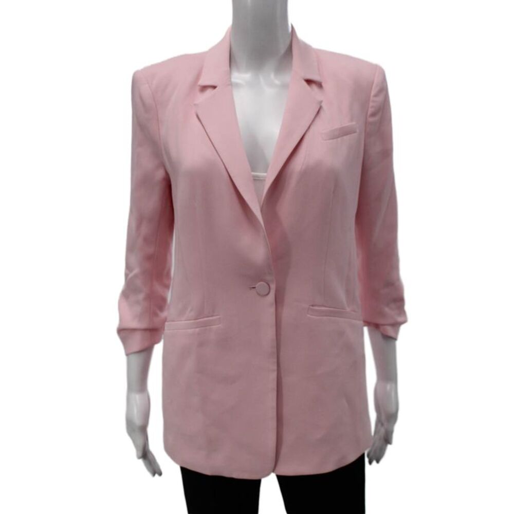 Cinq A Sept Women Pink Basic Jacket 3/4 Sleeve Button Size 2